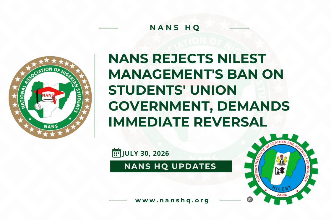 NANS Rejects NILEST Management's Ban on Students' Union Government, Demands Immediate Reversal